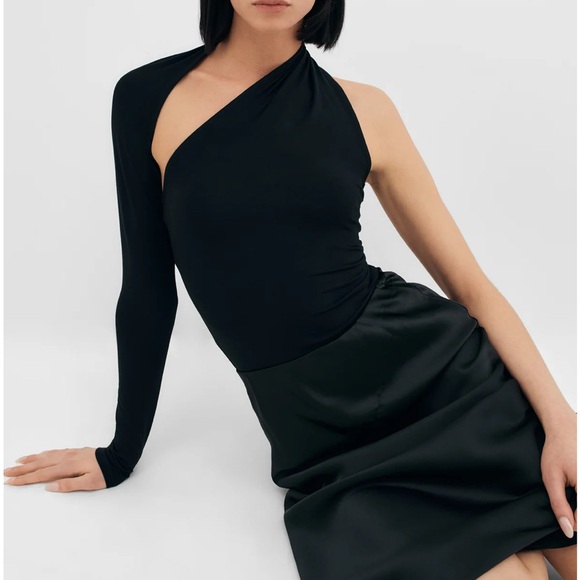 Marcella NYC Black One-Shoulder Blouse - Picture 2 of 5